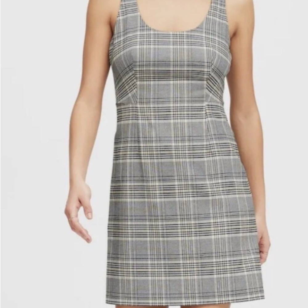 NWT Banana Republic Gray Plaid Mini Dress Size 0P